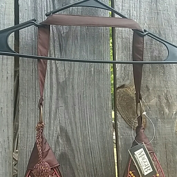 Maggie B Boho Chic Shoulder Bag Beaded Detailing - Picture 6 of 7